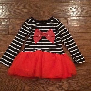 Black & white stripes with red tutu dress